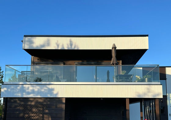 LED Light Glass Balustrade Alumínio Moderno Design de Barrancos Sem Quadro Vidro Temperado Barranco de Balcão Exterior