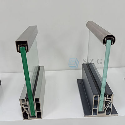 LED Light Glass Balustrade Alumínio Moderno Design de Barrancos Sem Quadro Vidro Temperado Barranco de Balcão Exterior