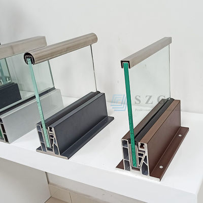 LED Light Glass Balustrade Alumínio Moderno Design de Barrancos Sem Quadro Vidro Temperado Barranco de Balcão Exterior