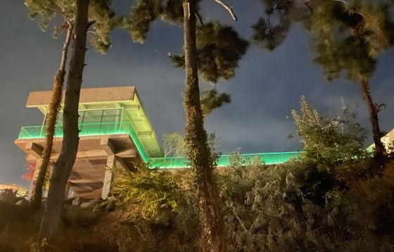 12mm Escalinha Balcão de vidro sem enquadramento Barranco U Canal Com Luz LED