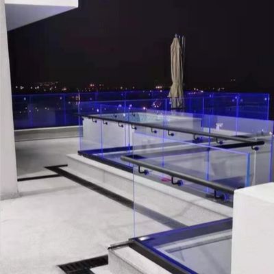 Balcão de vidro temperado estável Balustrade Sistema de canalização de vidro U com mangueira de alumínio