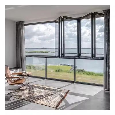 1.5mm Alumínio Janela dobrável de longa duração com padrão de dobragem horizontal e acabamento do quadro anodizado