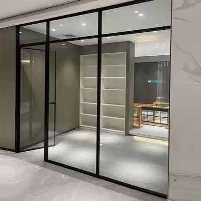 Isolamento de alumínio porta giratória revestimento em pó para porta de escritório de vidro interior