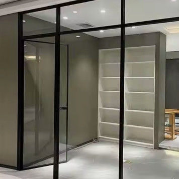 Y/N Porta giratória de alumínio com cortina de insetos, vidro transparente duplo temperado e fechadura magnética