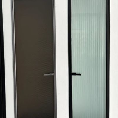 Y/N Porta giratória de alumínio com cortina de insetos, vidro transparente duplo temperado e fechadura magnética