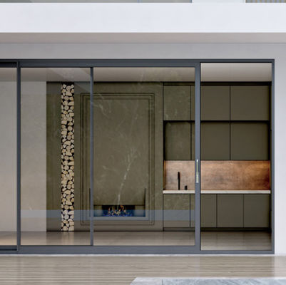 Porta deslizante de alumínio personalizável com segurança reforçada e rede de tela de aço inoxidável para 50 anos de durabilidade