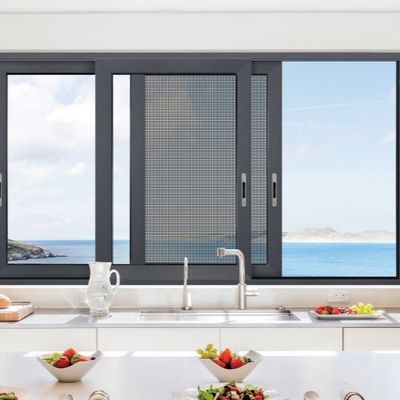 Porta de vidro deslizante preta de acordeão interno fechável grande e moderno Porta de vidro dupla personalizada