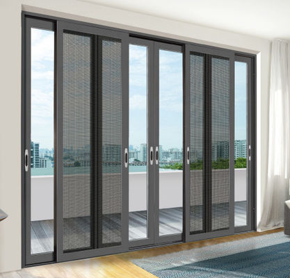 Porta deslizante de alumínio para apartamentos ou residências com função de prevenção de fumaça de óleo de design moderno