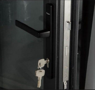 Sistema de porta dupla de alumínio para uso doméstico em restaurantes