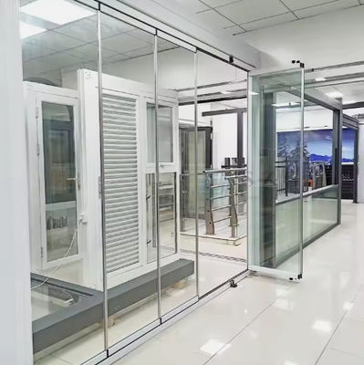 Porta dobrável de vidro sem enquadramento loja de interiores preto portas dobráveis de pátio de alumínio portas dobras brancas