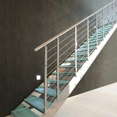 OEM/ODM Escadaria de vidro de design elegante personalizado com grades de vidro e LED automático