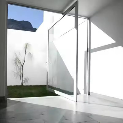Porta giratória de vidro de estrutura de alumínio com fita de vedação de borracha EPDM para satisfação do cliente