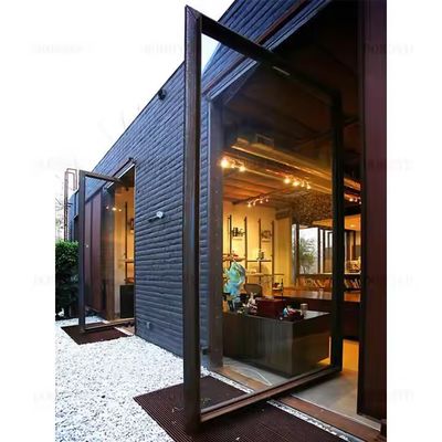 Porta giratória de vidro de estrutura de alumínio com fita de vedação de borracha EPDM para satisfação do cliente