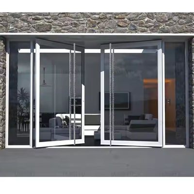 4-12mm Dobro vidro de alumínio porta de pivô com vidro transparente e aço inoxidável tela material rede