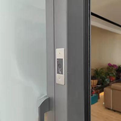 Porta de pivô interna de alumínio de aço inoxidável com vidro transparente e espessura do quadro de 1,8 mm