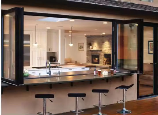 Janela de alumínio dobrável de isolamento térmico para isolamento sonoro e bom isolamento sonoro