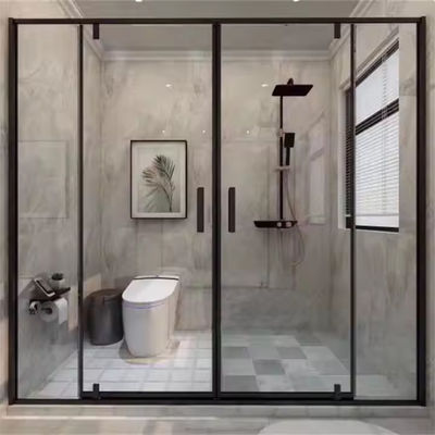Porta de tela de vidro de banho impermeável e fácil de limpar com quadro fino
