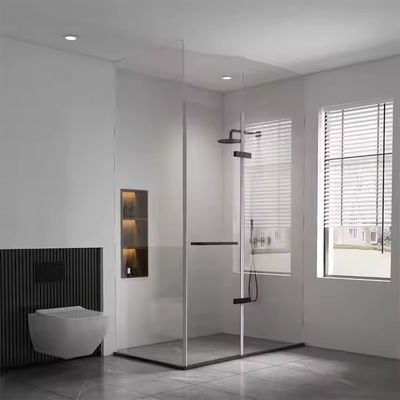 Porta de tela de vidro de banho impermeável e fácil de limpar com quadro fino