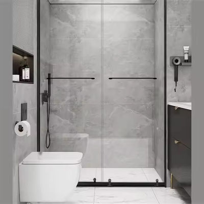 Design sem enquadramento Instalação fácil Porta de chuveiro deslizante de vidro duplo de 8 mm