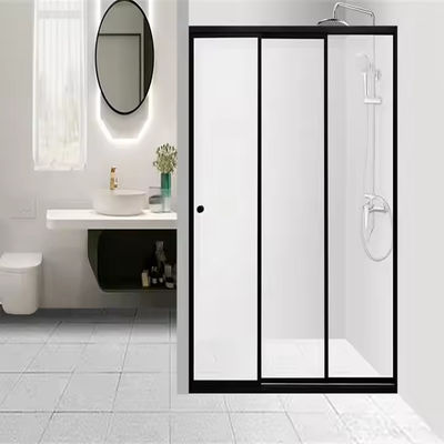 Design sem enquadramento Instalação fácil Porta de chuveiro deslizante de vidro duplo de 8 mm