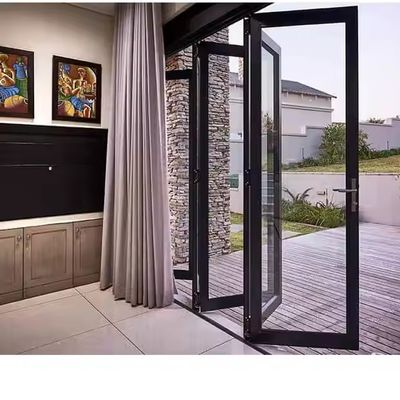 Porta de alumínio à prova de som e água isolada Bi Plegable Porta de vidro de divisória