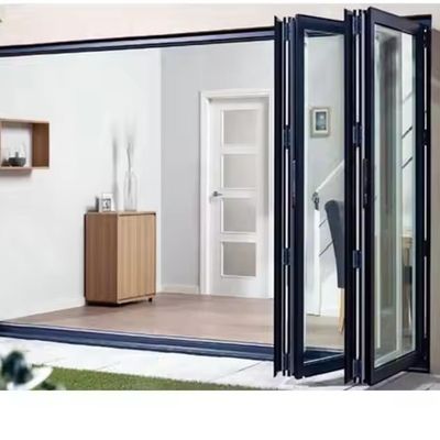 Porta de alumínio à prova de som e água isolada Bi Plegable Porta de vidro de divisória