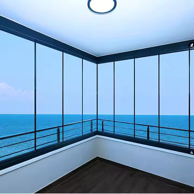 Cortina de porta de vidro temperado, porta divisória de varanda