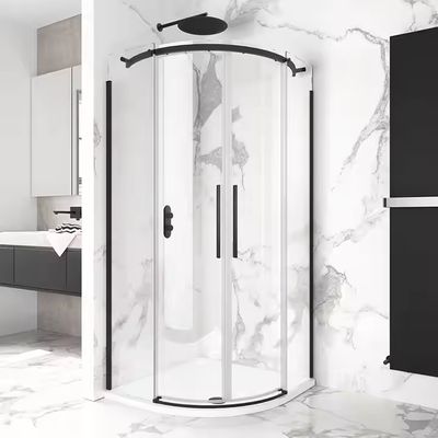 Parede de vidro deslizante lateral para banheiro Vidro de alumínio de aço inoxidável