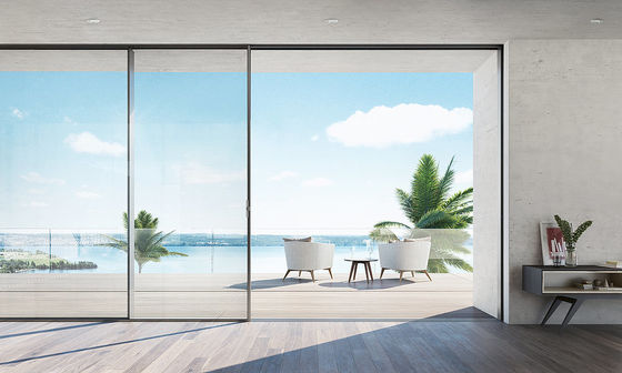 Porta de Correr Moderna Simples de Alumínio com Ferragens de Aço Inoxidável e Estrutura Reforçada