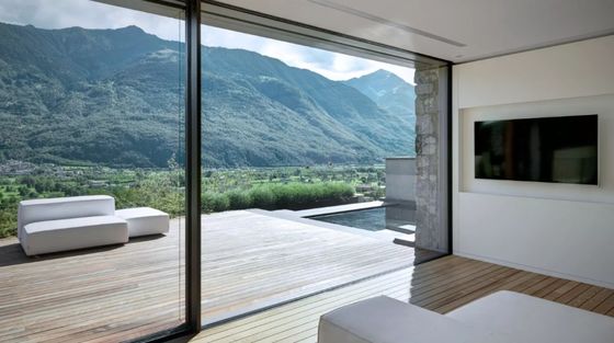 Porta de Correr Moderna Simples de Alumínio com Ferragens de Aço Inoxidável e Estrutura Reforçada