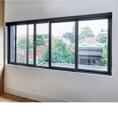 Janela de vidro duplo de alumínio de uso pesado com deslizamento horizontal padrão europeu
