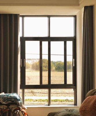 Janela de Correr de Alumínio com Quebra Térmica, Resistente ao Vento, com Tela Solar e Vidro Temperado