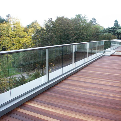 Balustrada de vidro endurecido de 12 mm de alumínio U-Cannels Profil Relíquia de grampos