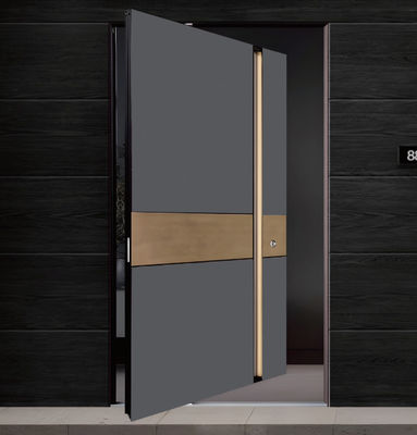 Porta de alumínio de pivô de resistência a furacões personalizada com vidro laminado