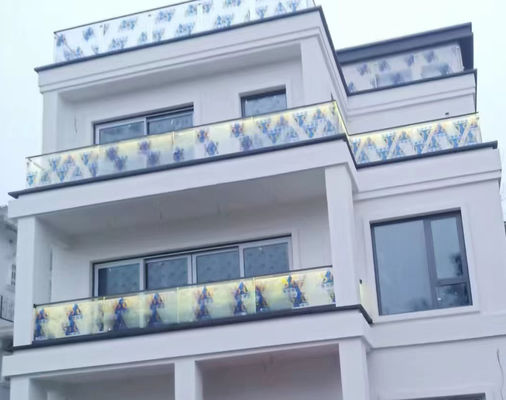 Barranco de vidro de alumínio cinza com 10 mm de espessura Balustrade de vidro sem quadro