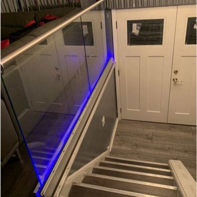 Relhas de vidro laminadas coloridas de luz LED para pátios