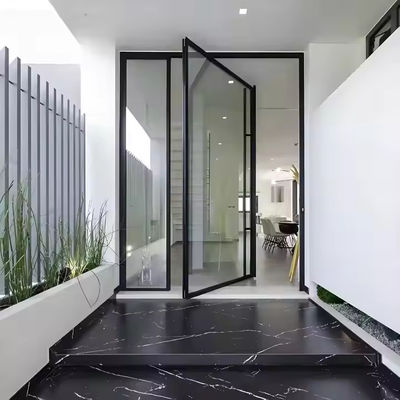 Porta giratória de vidro de estrutura de alumínio com fita de vedação de borracha EPDM para satisfação do cliente