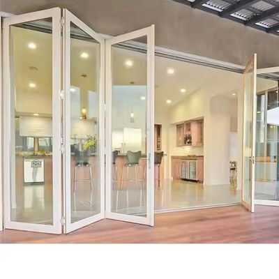 Portão deslizante de vidro de alumínio de quadro branco para pátio
